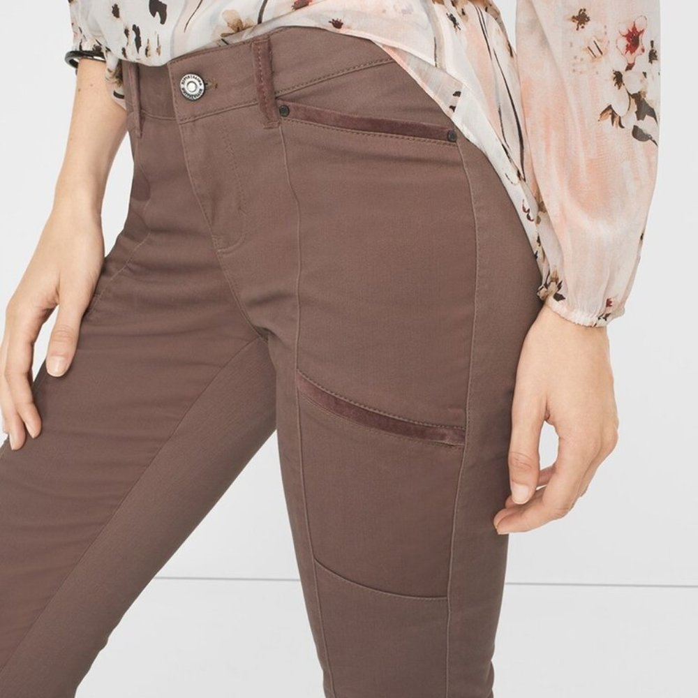 WHBM Velveteen-Trim Skimmer Jeans